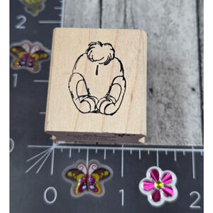 Art Impressions Bunny Behind Back K-1750 1999 Rubber Stamp Wood #C61